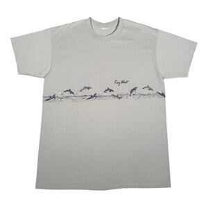 Vintage Key West Dolphin Ocean Wrap Around Beach Theme Blue Green Size L